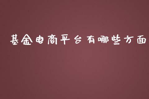 基金电商平台有哪些方面_https://wap.yjjixie.cn_商业资讯_第1张