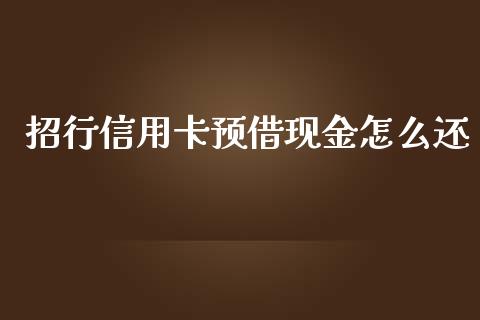招行信用卡预借现金怎么还_https://wap.yjjixie.cn_证券市场_第1张