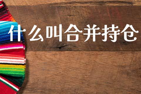 什么叫合并持仓_https://wap.yjjixie.cn_证券市场_第1张