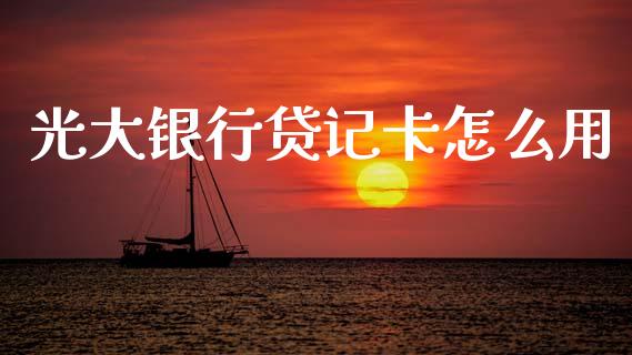光大银行贷记卡怎么用_https://wap.yjjixie.cn_保险理财_第1张