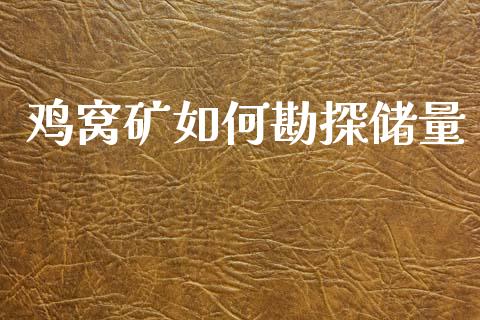 鸡窝矿如何勘探储量_https://wap.yjjixie.cn_保险理财_第1张
