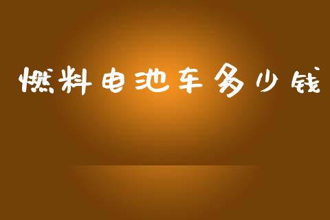 燃料电池车多少钱_https://wap.yjjixie.cn_商业资讯_第1张