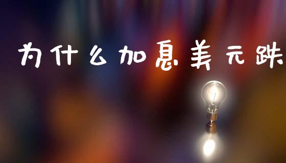 为什么加息美元跌_https://wap.yjjixie.cn_港股行情_第1张