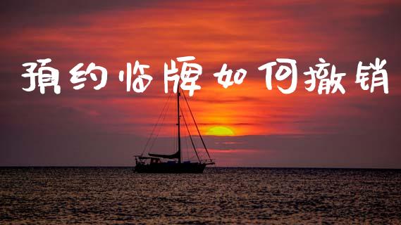预约临牌如何撤销_https://wap.yjjixie.cn_港股行情_第1张