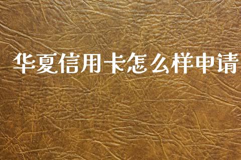 华夏信用卡怎么样申请_https://wap.yjjixie.cn_港股行情_第1张