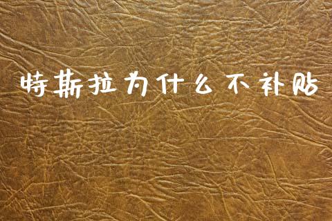 特斯拉为什么不补贴_https://wap.yjjixie.cn_港股行情_第1张
