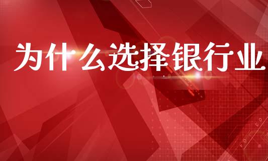 为什么选择银行业_https://wap.yjjixie.cn_保险理财_第1张