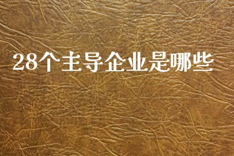 28个主导企业是哪些_https://wap.yjjixie.cn_港股行情_第1张