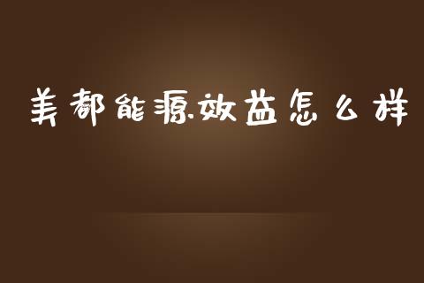 美都能源效益怎么样_https://wap.yjjixie.cn_商业资讯_第1张