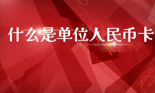 什么是单位人民币卡_https://wap.yjjixie.cn_商业资讯_第1张