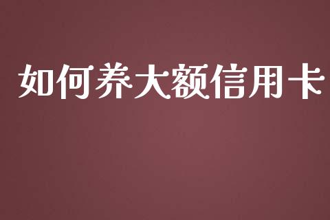 如何养大额信用卡_https://wap.yjjixie.cn_港股行情_第1张