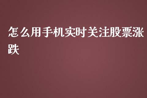 怎么用手机实时关注股票涨跌_https://wap.yjjixie.cn_证券市场_第1张