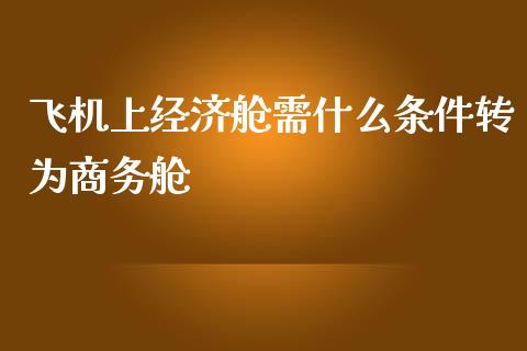 飞机上经济舱需什么条件转为商务舱_https://wap.yjjixie.cn_保险理财_第1张