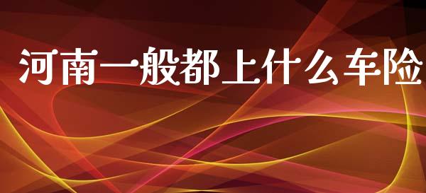 河南一般都上什么车险_https://wap.yjjixie.cn_保险理财_第1张