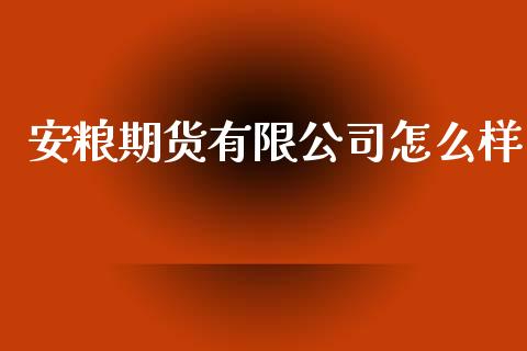 安粮期货有限公司怎么样_https://wap.yjjixie.cn_保险理财_第1张