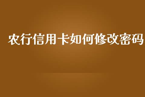农行信用卡如何修改密码_https://wap.yjjixie.cn_商业资讯_第1张
