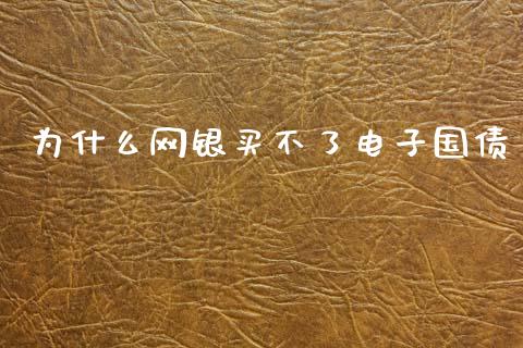为什么网银买不了电子国债_https://wap.yjjixie.cn_港股行情_第1张