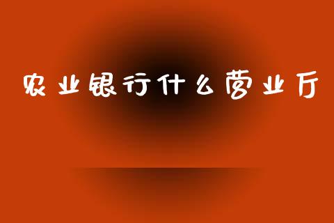 农业银行什么营业厅_https://wap.yjjixie.cn_证券市场_第1张