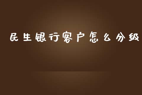 民生银行客户怎么分级_https://wap.yjjixie.cn_保险理财_第1张