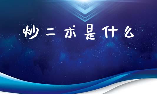 炒二术是什么_https://wap.yjjixie.cn_港股行情_第1张