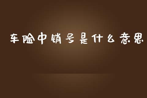 车险中销号是什么意思_https://wap.yjjixie.cn_商业资讯_第1张