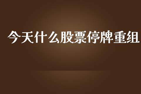 今天什么股票停牌重组_https://wap.yjjixie.cn_港股行情_第1张