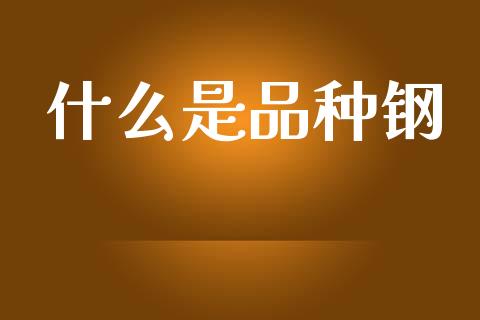 什么是品种钢_https://wap.yjjixie.cn_证券市场_第1张