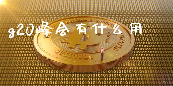 g20峰会有什么用_https://wap.yjjixie.cn_商业资讯_第1张