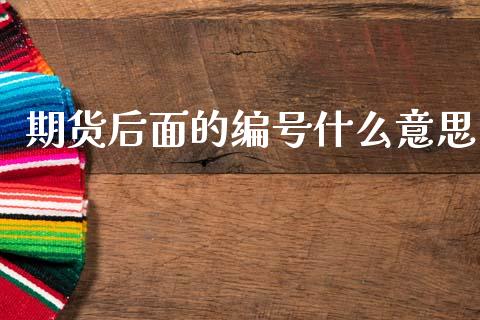 期货后面的编号什么意思_https://wap.yjjixie.cn_保险理财_第1张