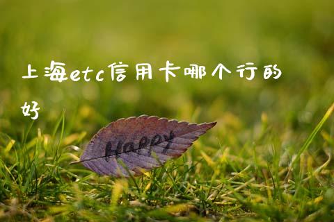 上海etc信用卡哪个行的好_https://wap.yjjixie.cn_证券市场_第1张