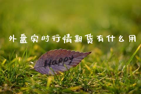 外盘实时行情期货有什么用_https://wap.yjjixie.cn_证券市场_第1张