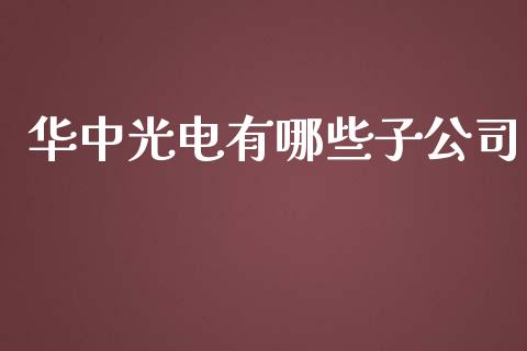 华中光电有哪些子公司_https://wap.yjjixie.cn_商业资讯_第1张