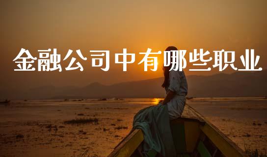 金融公司中有哪些职业_https://wap.yjjixie.cn_商业资讯_第1张