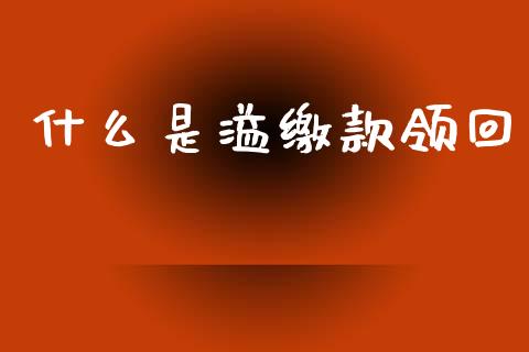 什么是溢缴款领回_https://wap.yjjixie.cn_证券市场_第1张