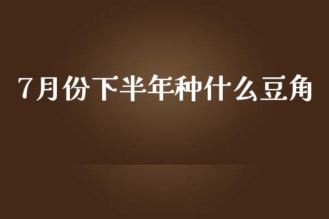 7月份下半年种什么豆角_https://wap.yjjixie.cn_证券市场_第1张