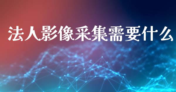法人影像采集需要什么_https://wap.yjjixie.cn_保险理财_第1张