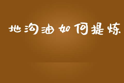 地沟油如何提炼_https://wap.yjjixie.cn_证券市场_第1张