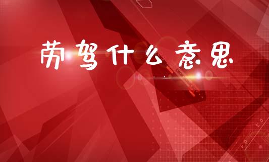 劳驾什么意思_https://wap.yjjixie.cn_港股行情_第1张