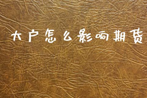 大户怎么影响期货_https://wap.yjjixie.cn_港股行情_第1张