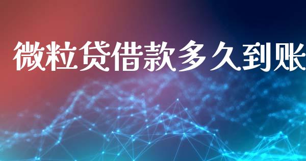 微粒贷借款多久到账_https://wap.yjjixie.cn_商业资讯_第1张