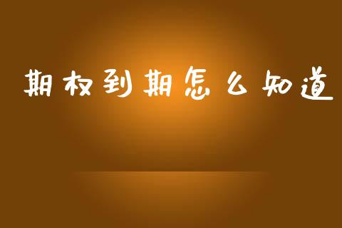 期权到期怎么知道_https://wap.yjjixie.cn_商业资讯_第1张