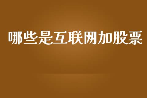 哪些是互联网加股票_https://wap.yjjixie.cn_证券市场_第1张