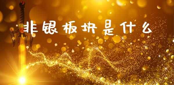 非银板块是什么_https://wap.yjjixie.cn_商业资讯_第1张