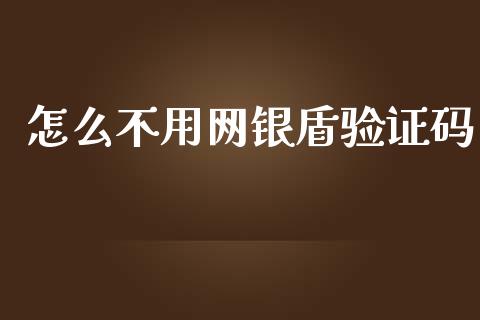 怎么不用网银盾验证码_https://wap.yjjixie.cn_证券市场_第1张