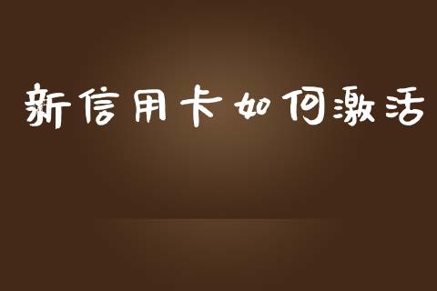 新信用卡如何激活_https://wap.yjjixie.cn_保险理财_第1张
