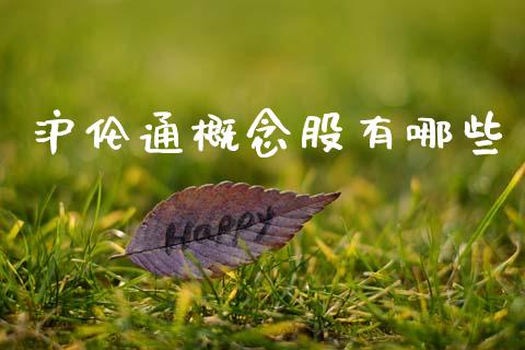 沪伦通概念股有哪些_https://wap.yjjixie.cn_保险理财_第1张