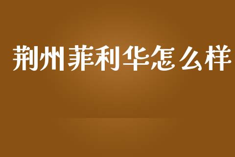 荆州菲利华怎么样_https://wap.yjjixie.cn_保险理财_第1张