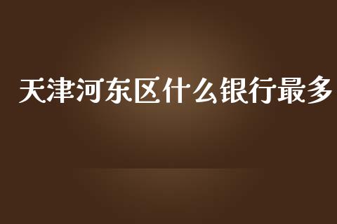 天津河东区什么银行最多_https://wap.yjjixie.cn_保险理财_第1张