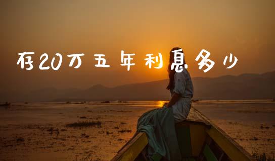 存20万五年利息多少_https://wap.yjjixie.cn_商业资讯_第1张