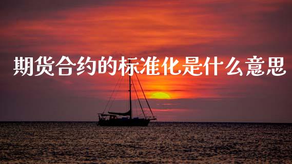 期货合约的标准化是什么意思_https://wap.yjjixie.cn_保险理财_第1张